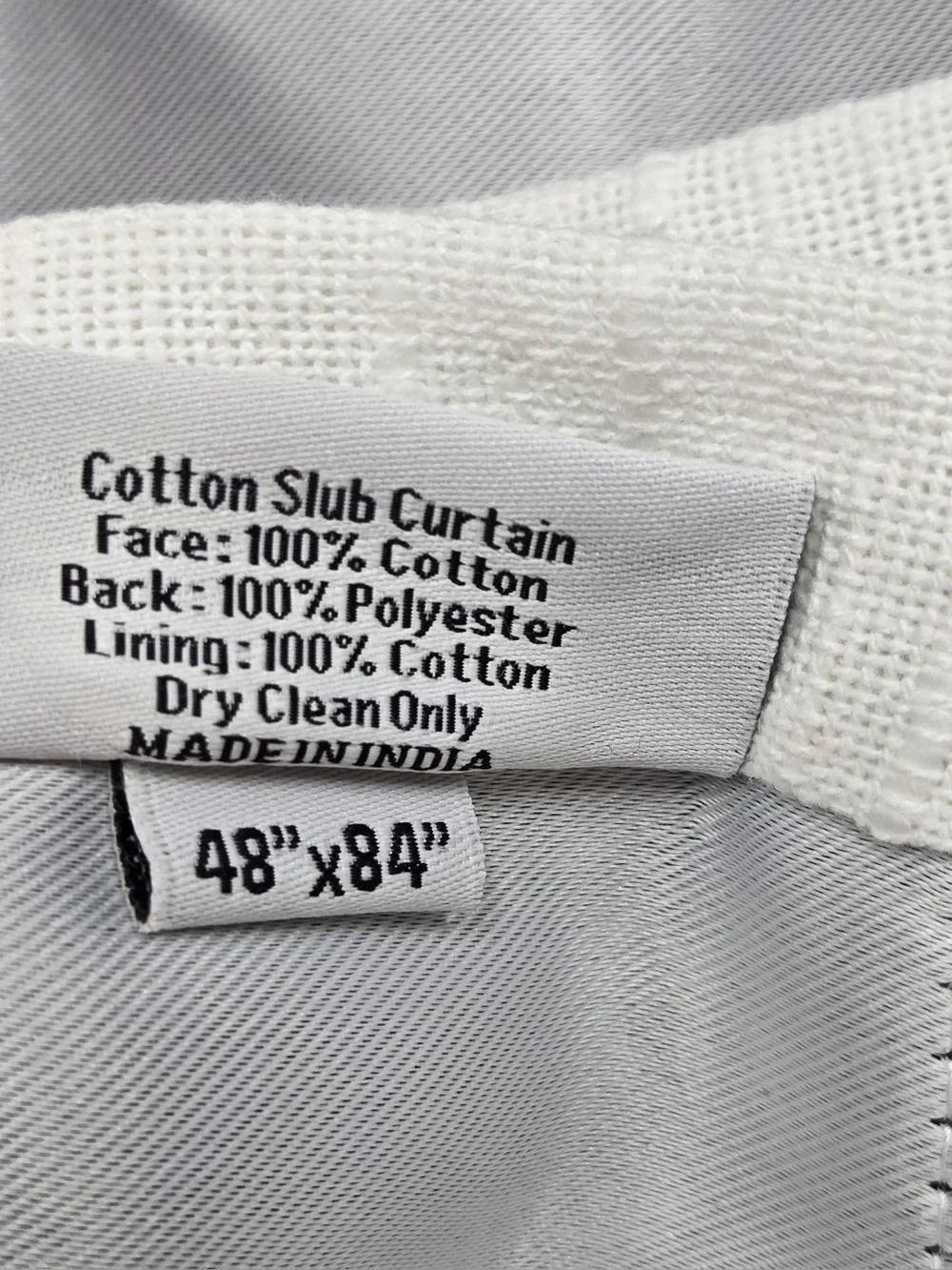 QUINCE Set Of 2 48x84 Cotton Slub Blackout Curtains White 0750